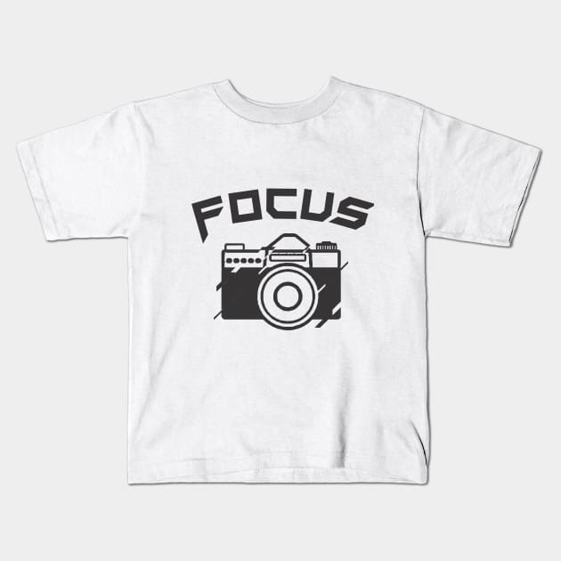 Camera focus design Kids T-Shirt by cusptees